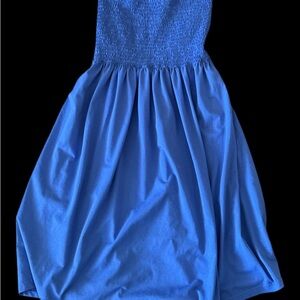 Charming Blue ladies dress strapless
